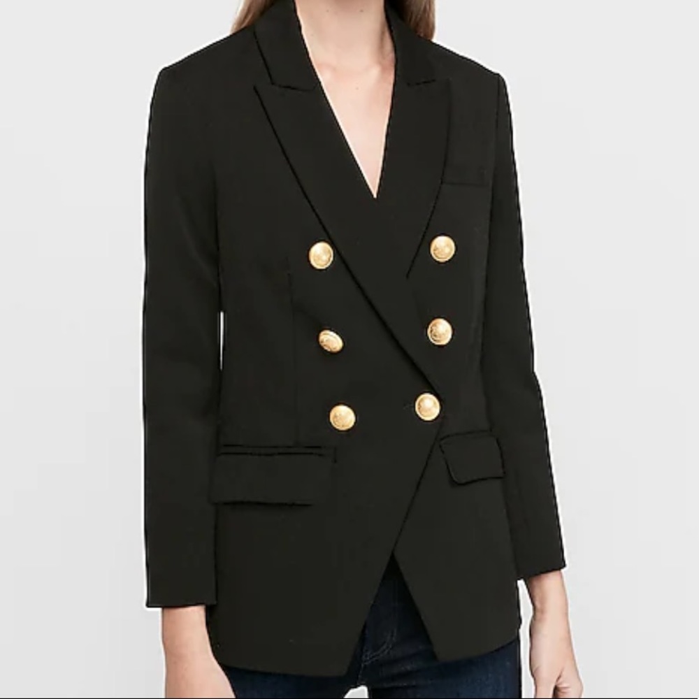 Express Double Breasted Button Front Blazer
